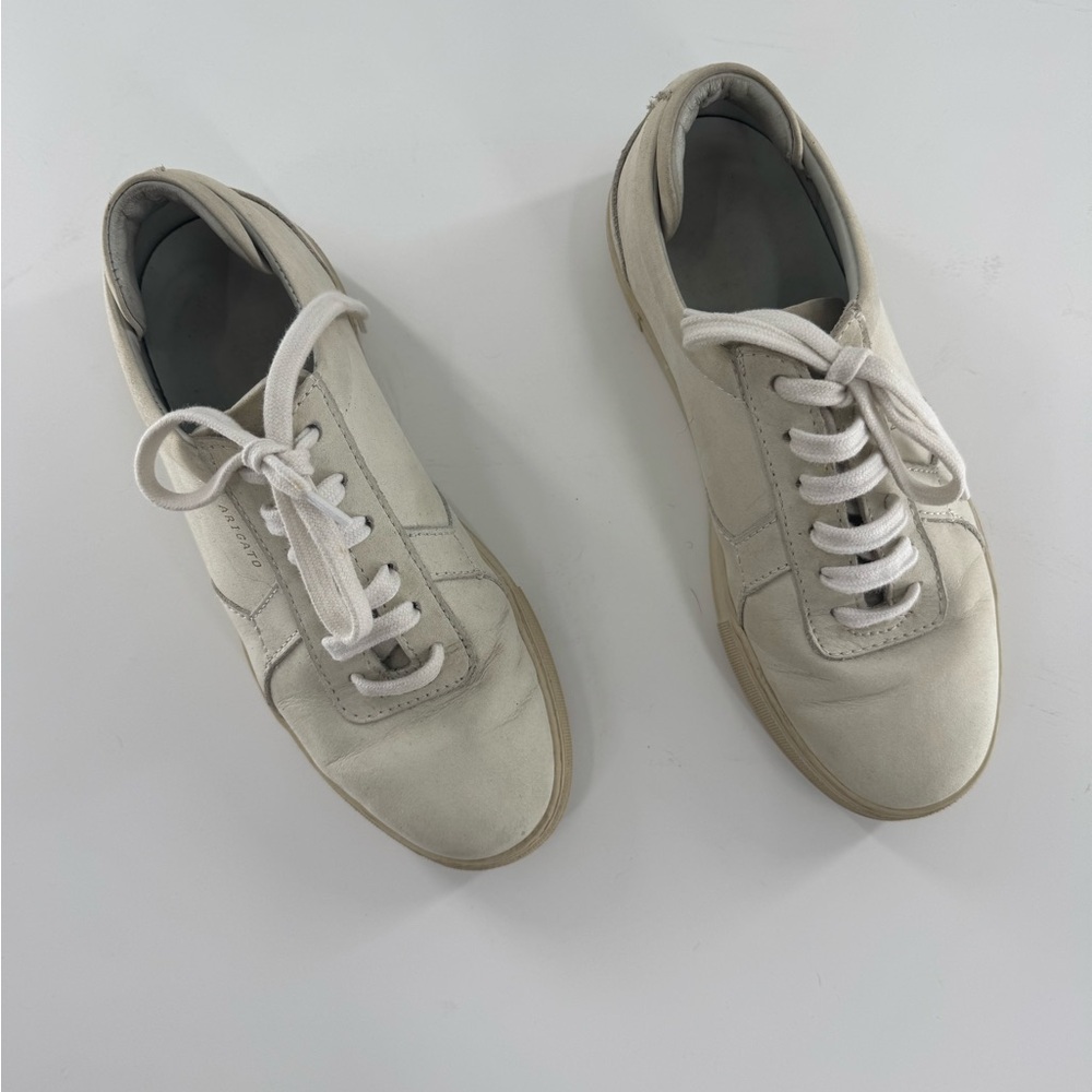 AXEL ARIGATO Cream / very light grey Low-Top Suede Sneakers Size EU 37, 6.5 US